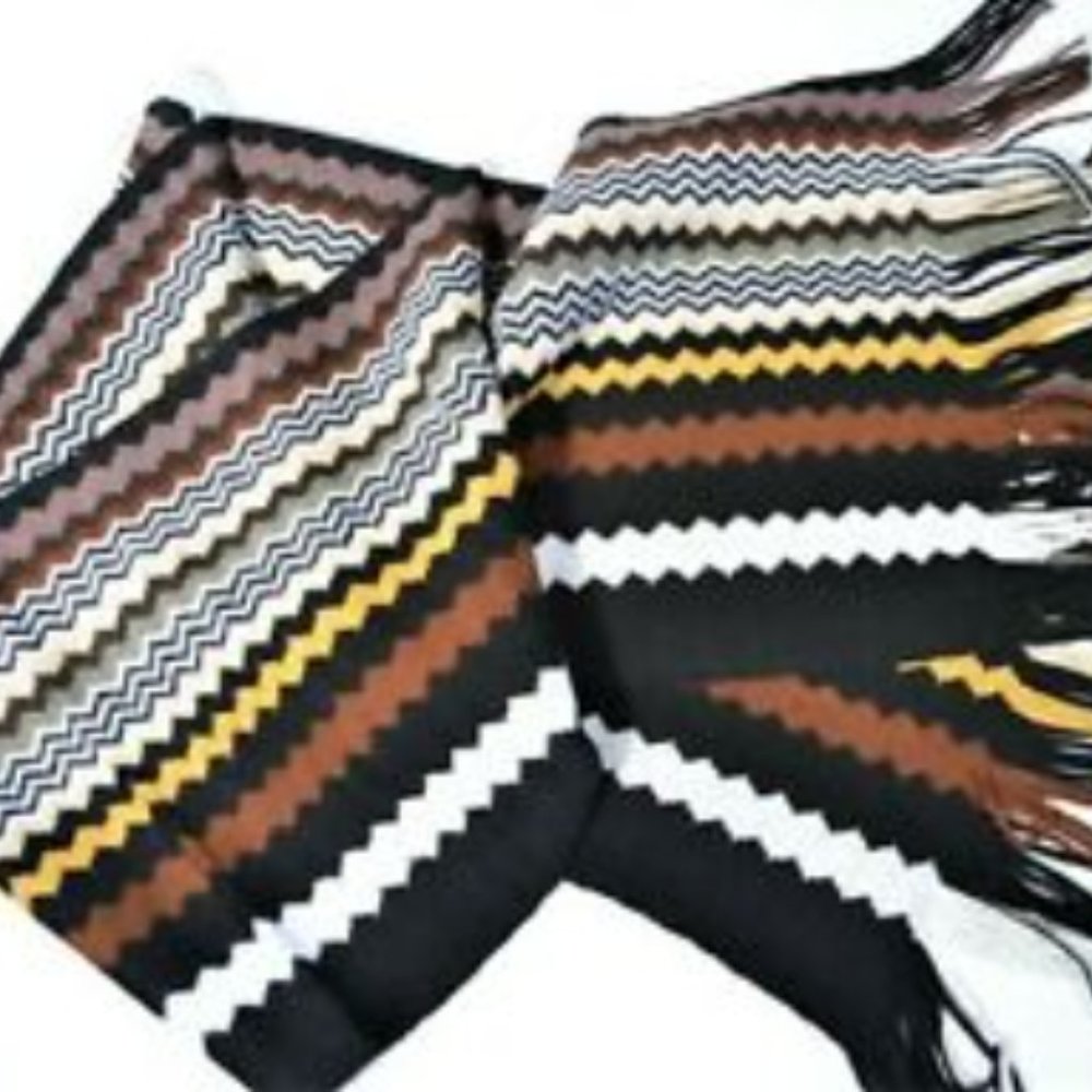Scarf; Missoni For Target Scarf Wool Blend; fringe